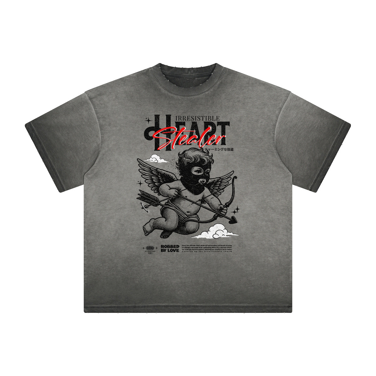 Faded Cupid Sniper Pattern Tee-INNBLAC Fashion Apparel