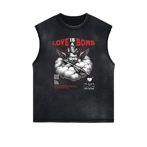 Cupid Sniper Graphic Sleeveless Tee-INNBLAC Fashion Apparel