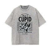 Washed Faded Cupid Sniper Graphic Tee-INNBLAC Fashion Apparel