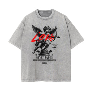 Washed Faded Cupid Sniper Graphic Tee-INNBLAC Fashion Apparel