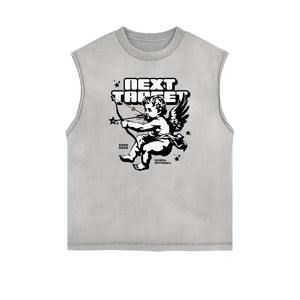 Cupid Sniper Graphic Tank Top-INNBLAC Fashion Apparel