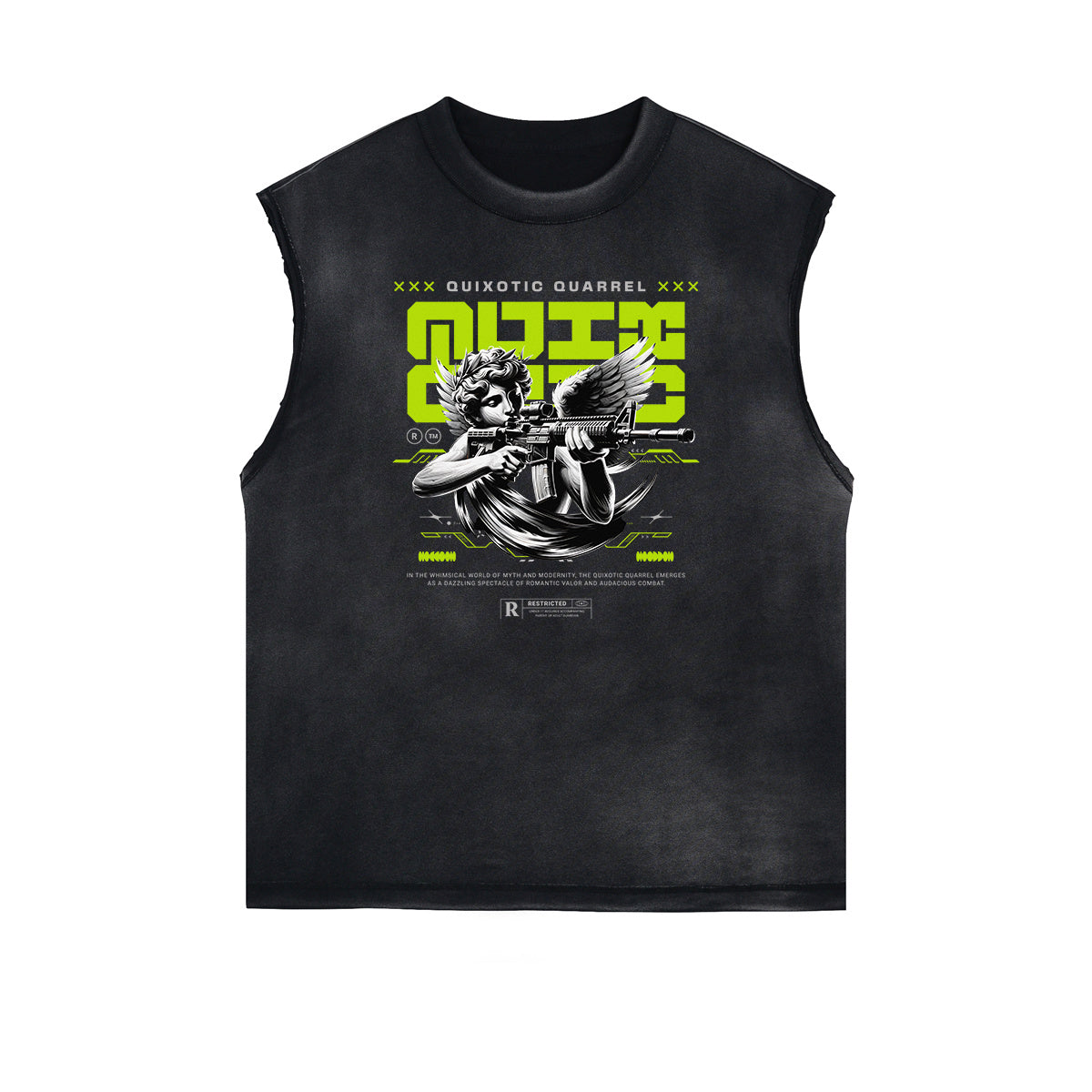 Cupid Sniper Graphic Sleeveless Tee-INNBLAC Fashion Apparel