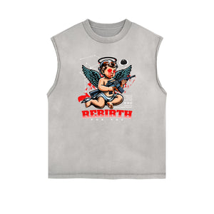 Cupid Sniper Graphic Tank Top-INNBLAC Fashion Apparel