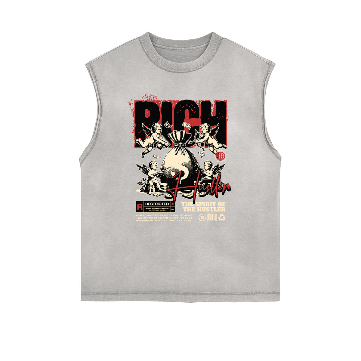 Cupid Sniper Graphic Tank Top-INNBLAC Fashion Apparel