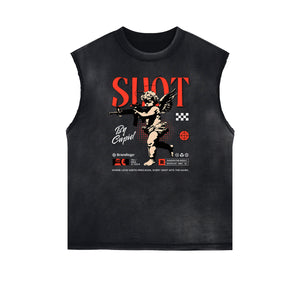 Cupid Sniper Graphic Sleeveless Tee-INNBLAC Fashion Apparel