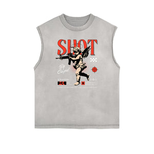 Cupid Sniper Graphic Tank Top-INNBLAC Fashion Apparel