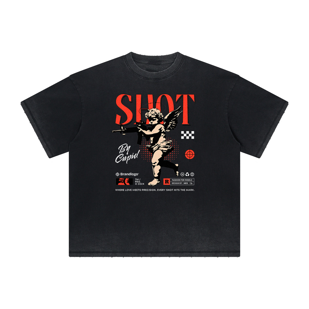 Heavyweight Cupid Sniper Graphic Tee-INNBLAC Fashion Apparel