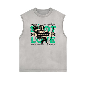 Cupid Sniper Graphic Tank Top-INNBLAC Fashion Apparel