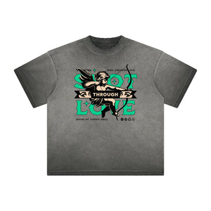 Faded Cupid Sniper Pattern Tee-INNBLAC Fashion Apparel