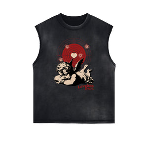 Cupid Sniper Graphic Sleeveless Tee-INNBLAC Fashion Apparel