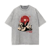 Washed Faded Cupid Sniper Graphic Tee-INNBLAC Fashion Apparel