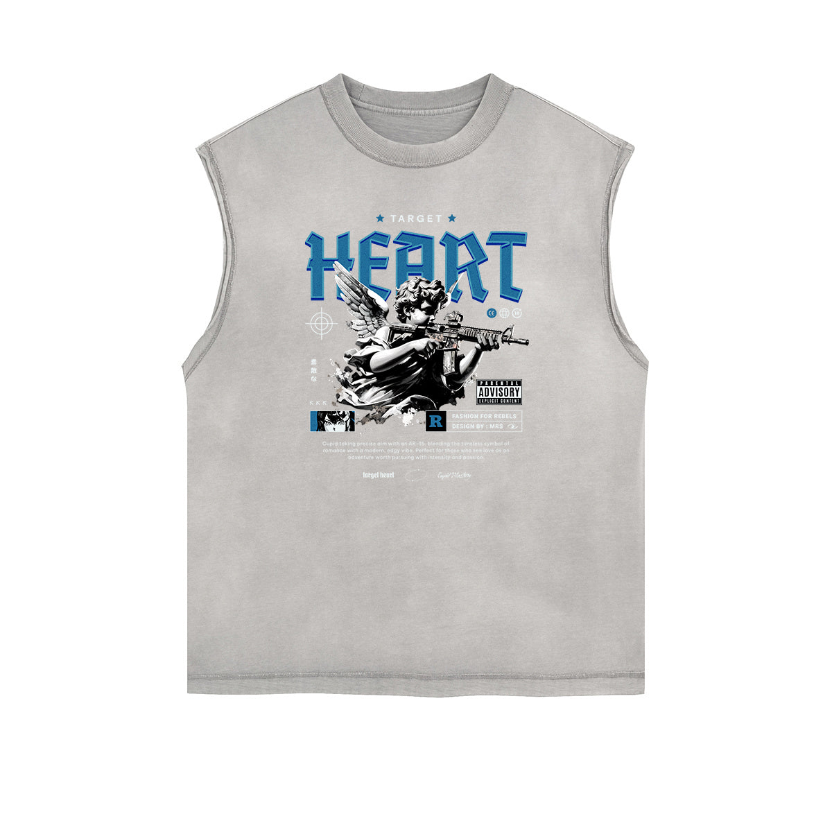 Cupid Sniper Graphic Tank Top-INNBLAC Fashion Apparel