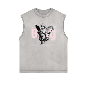 Cupid Sniper Streetwear Graphic Sleeveless Tee-INNBLAC Fashion Apparel