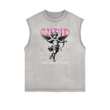 Cupid Sniper Streetwear Graphic Sleeveless Tee-INNBLAC Fashion Apparel