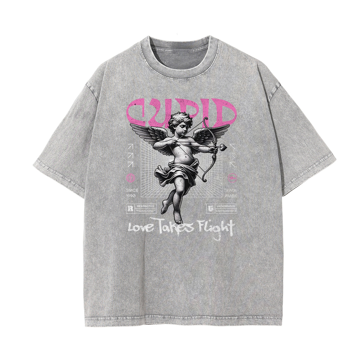 Stone Wash Cupid Sniper Streetwear Tee-INNBLAC Fashion Apparel