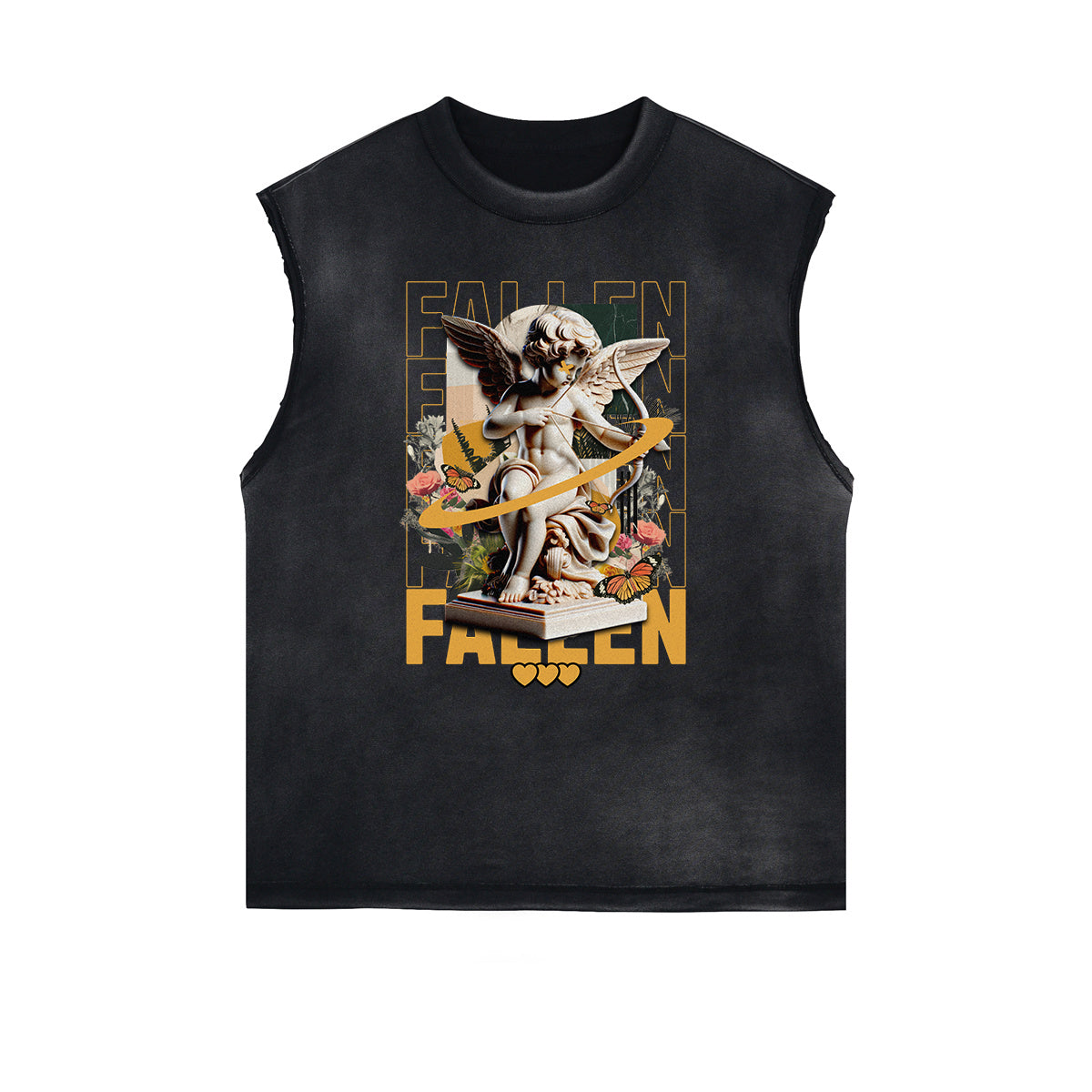 Stone Wash Cupid Sniper Streetwear Tank Top-INNBLAC Fashion Apparel