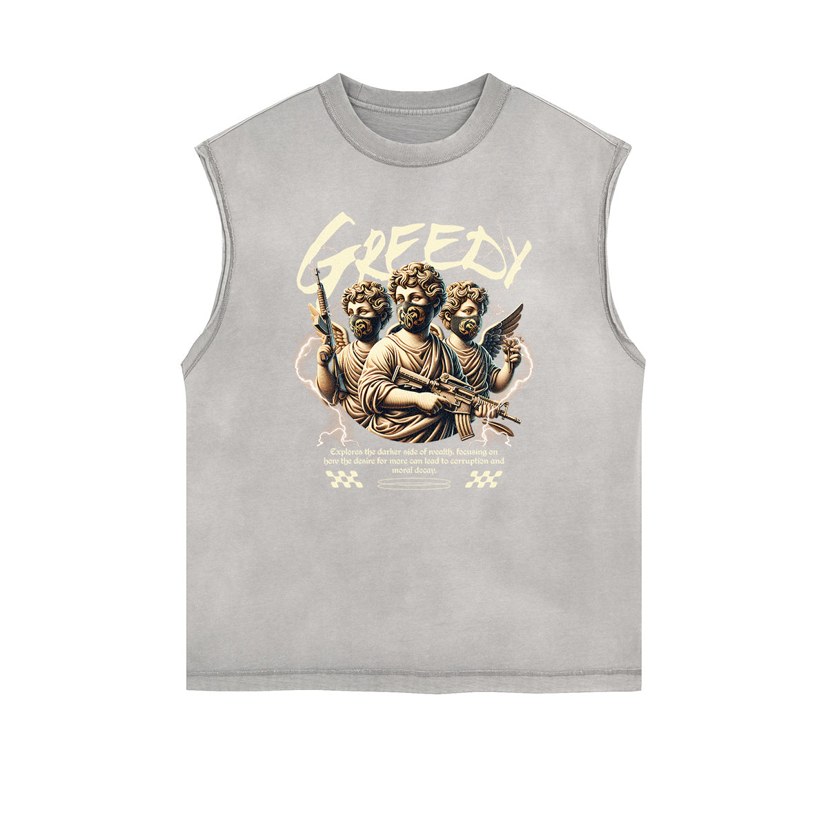 Cupid Sniper Streetwear Graphic Sleeveless Tee-INNBLAC Fashion Apparel