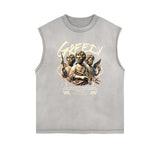 Cupid Sniper Streetwear Graphic Sleeveless Tee-INNBLAC Fashion Apparel