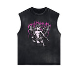 Stone Wash Cupid Sniper Streetwear Tank Top-INNBLAC Fashion Apparel