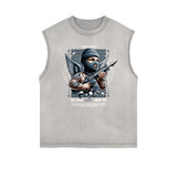 Cupid Sniper Streetwear Graphic Sleeveless Tee-INNBLAC Fashion Apparel