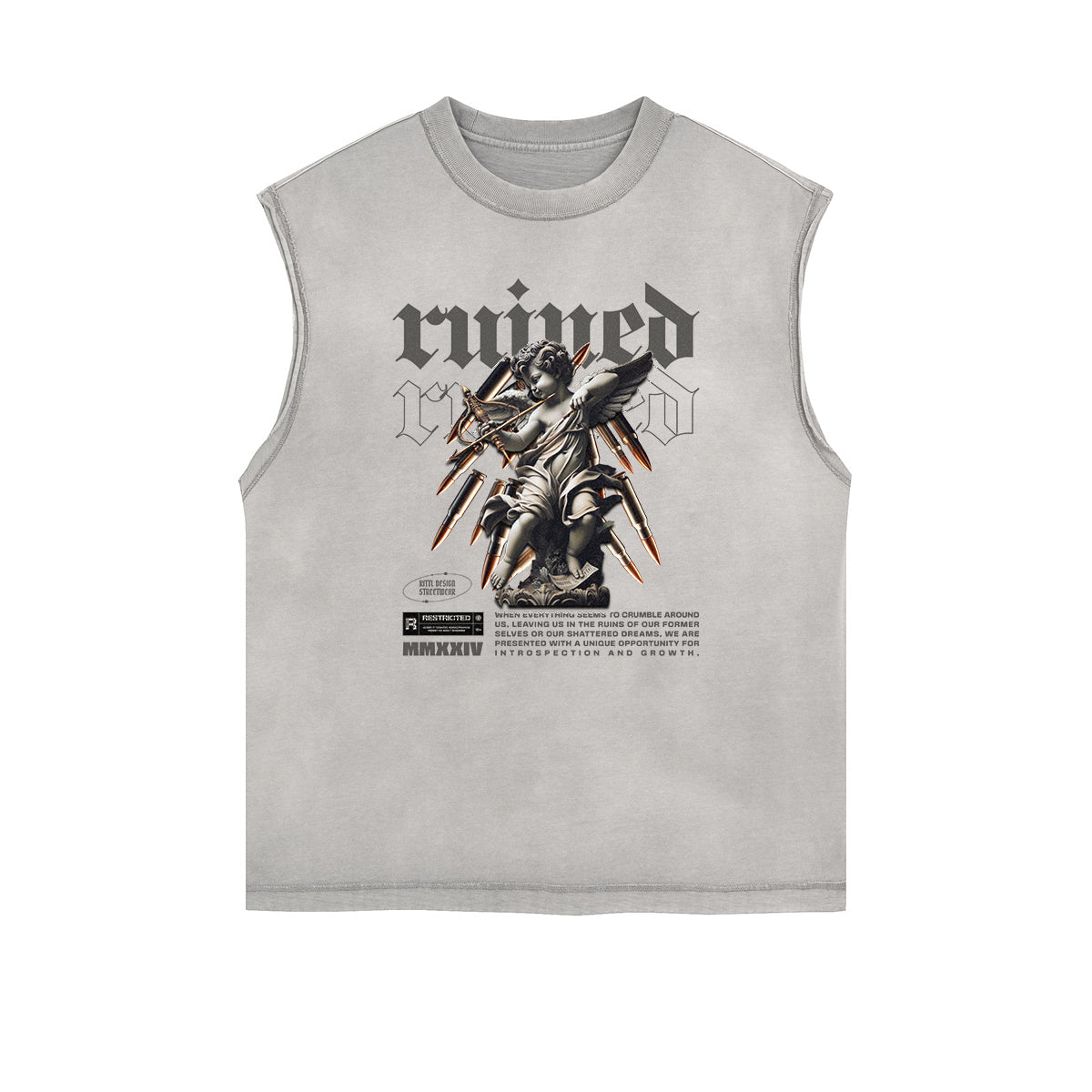 Cupid Sniper Streetwear Graphic Sleeveless Tee-INNBLAC Fashion Apparel