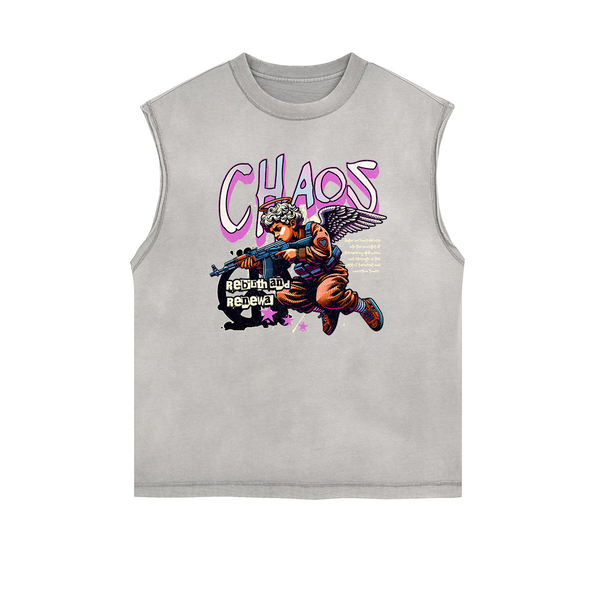 Cupid Sniper Streetwear Graphic Sleeveless Tee-INNBLAC Fashion Apparel