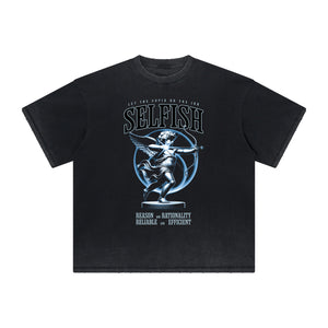 Faded Cupid Sniper Streetwear Graphic Tee-INNBLAC Fashion Apparel