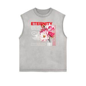 Sleeveless Faded Streetwear T Shirt-INNBLAC Fashion Apparel