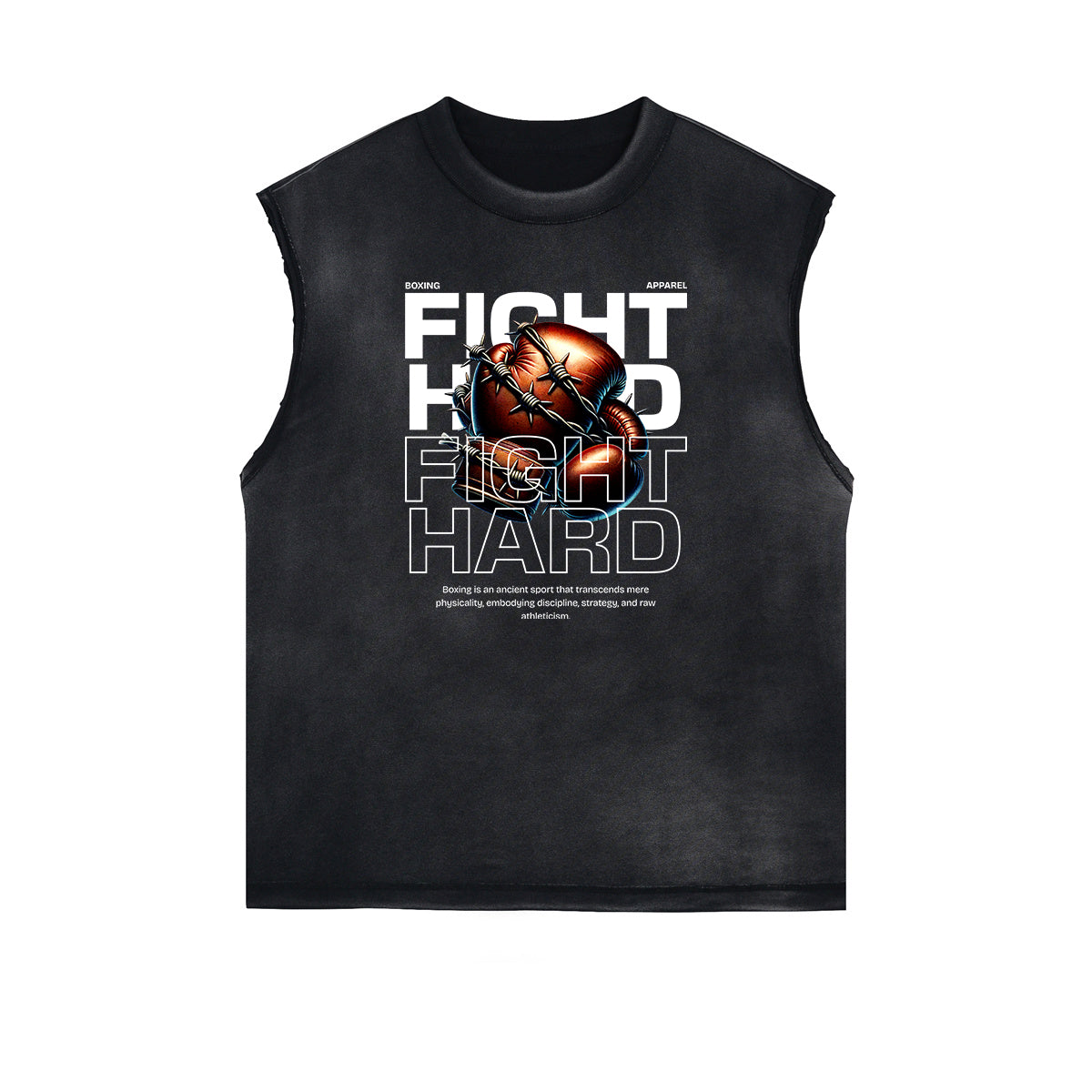 Black Faded Rebel Graphic Tank Top-INNBLAC Fashion Apparel