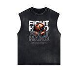 Black Faded Rebel Graphic Tank Top-INNBLAC Fashion Apparel