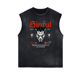 Black Faded Rebel Graphic Tank Top-INNBLAC Fashion Apparel