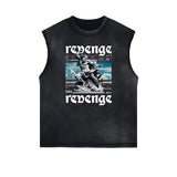 Black Faded Rebel Graphic Tank Top-INNBLAC Fashion Apparel