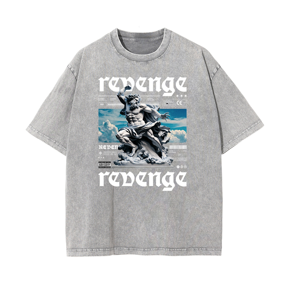 Washed Faded Rebel Graphic Tee-INNBLAC Fashion Apparel