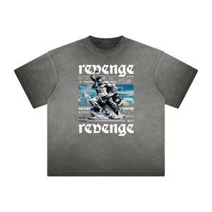 Distressed Faded Rebel Pattern Tee-INNBLAC Fashion Apparel