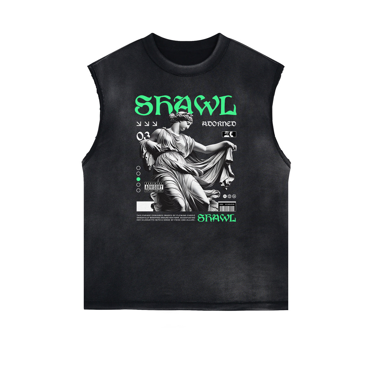 Black Faded Rebel Graphic Tank Top-INNBLAC Fashion Apparel