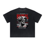 Heavyweight Distressed Streetwear Graphic Tee-INNBLAC Fashion Apparel