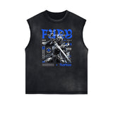 Black Faded Rebel Graphic Tank Top-INNBLAC Fashion Apparel