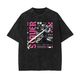 Stone Wash Streetwear Graphic Tee-INNBLAC Fashion Apparel