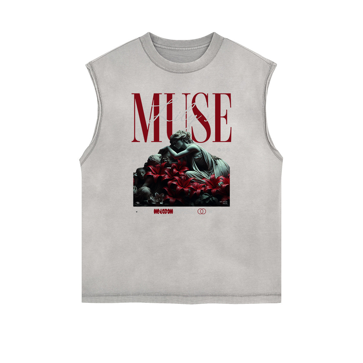 Sleeveless Faded Streetwear T Shirt-INNBLAC Fashion Apparel