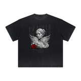 Heavyweight Distressed Streetwear Graphic Tee-INNBLAC Fashion Apparel