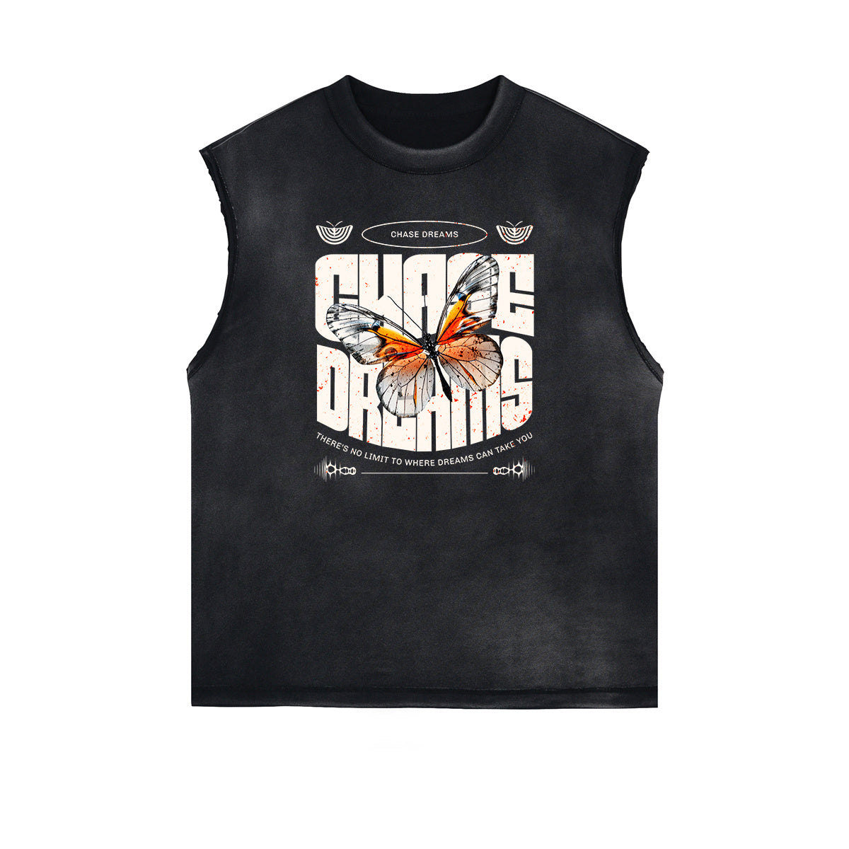 Black Faded Rebel Graphic Tank Top-INNBLAC Fashion Apparel