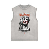 Stone Wash Streetwear Abstract Graphic Tank Top-INNBLAC Fashion Apparel