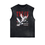 Sleeveless Washed Faded Abstract Graphic Tee-INNBLAC Fashion Apparel