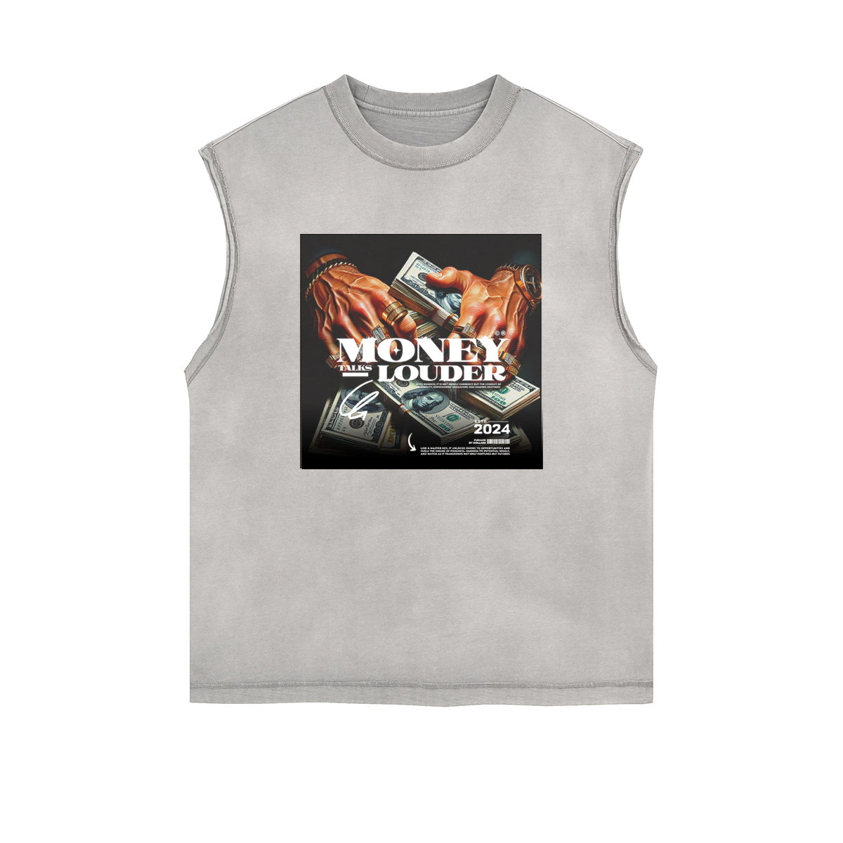 Stone Wash Streetwear Abstract Graphic Tank Top-INNBLAC Fashion Apparel