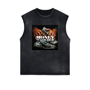 Sleeveless Washed Faded Abstract Graphic Tee-INNBLAC Fashion Apparel