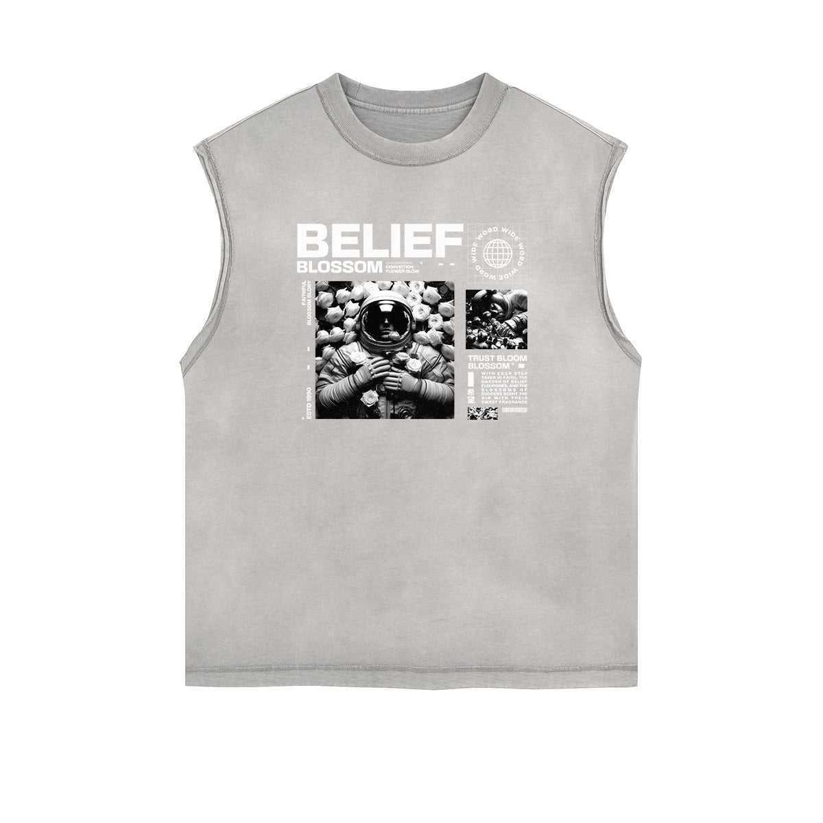 Stone Wash Streetwear Abstract Graphic Tank Top-INNBLAC Fashion Apparel