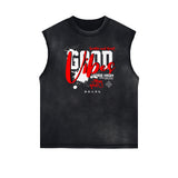 Sleeveless Abstract Street Fashion Graphic Tee-INNBLAC Fashion Apparel