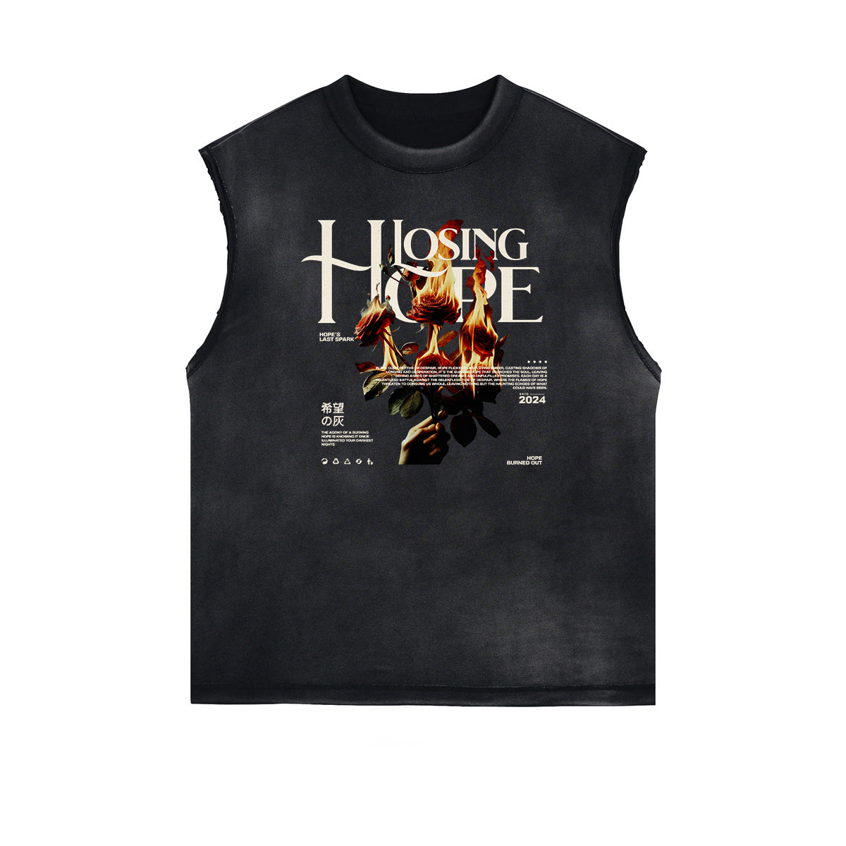 Sleeveless Abstract Street Fashion Graphic Tee-INNBLAC Fashion Apparel