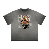 Heavyweight Faded Abstract Pattern Tee-INNBLAC Fashion Apparel