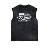 Sleeveless Abstract Street Fashion Graphic Tee-INNBLAC Fashion Apparel